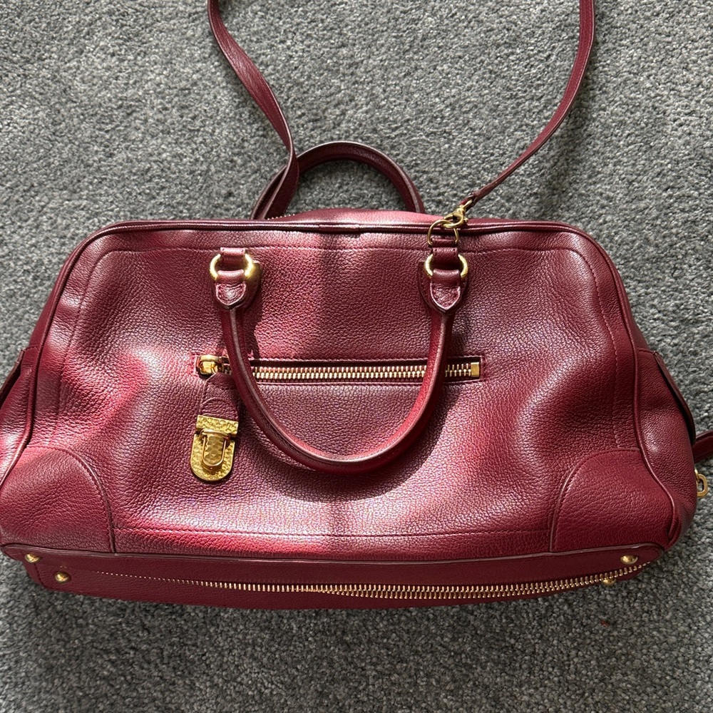 Marc Jacobs Venetia Deep Red Leather Handbag